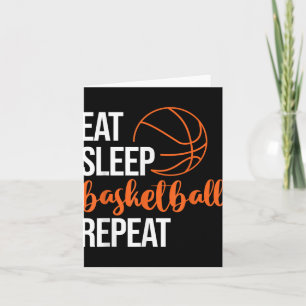 Eten Slapen Basketbal Herhalen Plezier Sport Motiv Kaart