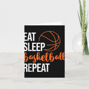 Eten Slapen Basketbal Herhalen Plezier Sport Motiv Kaart