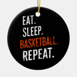 Eten Slapen Basketbal Herhalen Retro Vintage Keramisch Ornament