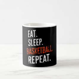 Eten Slapen Basketbal Herhalen Retro Vintage Koffiemok