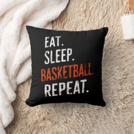 Eten Slapen Basketbal Herhalen Retro Vintage Kussen