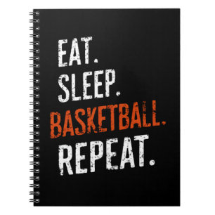 Eten Slapen Basketbal Herhalen Retro Vintage Notitieboek