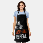 Eten Slapen Basketbal Herhalen Retro Vintage Schort (Gedragen)