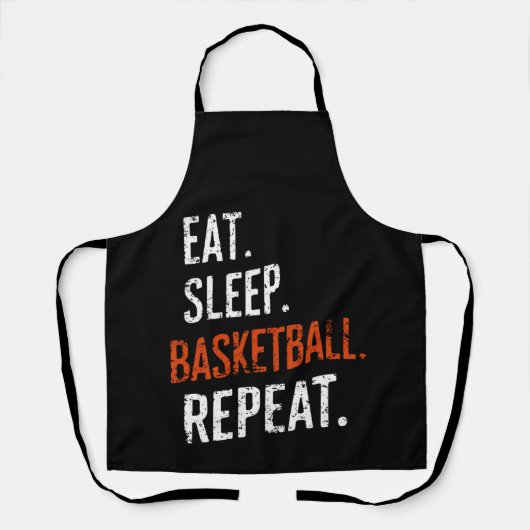 Eten Slapen Basketbal Herhalen Retro Vintage Schort (Voorkant)