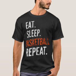 Eten Slapen Basketbal Herhalen Retro Vintage T-shirt