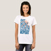 ETEN SLAPEN BASKETBAL HERHALEN T-SHIRT (Voorkant volledig)