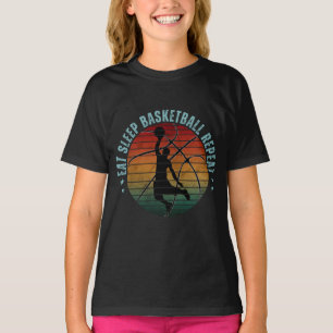 ETEN SLAPEN BASKETBAL HERHALEN T-SHIRT