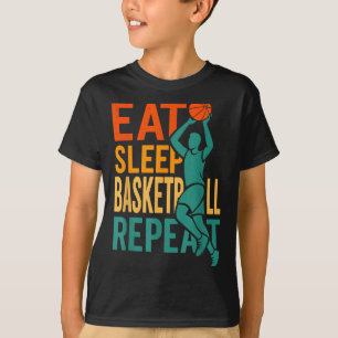 Eten slapen basketbal herhalen t-shirt