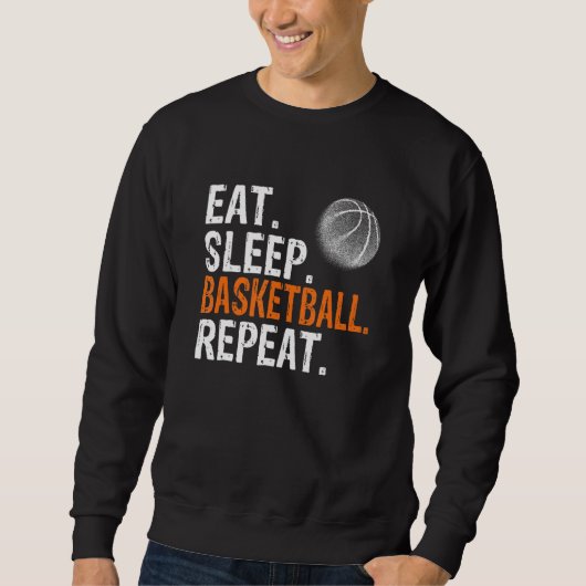 Eten Slapen Basketbal Herhalen Trui (Voorkant)