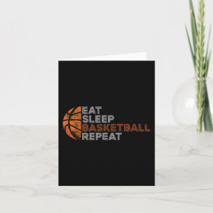 Eten Slapen Basketbal Herhalen Voor Mannen Vrouwen Kaart