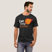 Eten Slapen Basketbal T-shirt (Voorkant volledig)