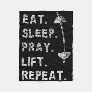 Eten Slapen Bidden Lichten Herhalen Gym T-shirt Ch Fleece Deken