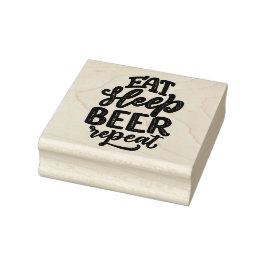 Eten Slapen Bier Herhalen Rubberstempel