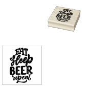 Eten Slapen Bier Herhalen Rubberstempel (Gestempeld)