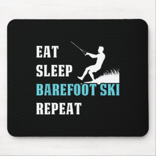 Eten slapen blootsvoets ski herhalen skiër hobby z muismat