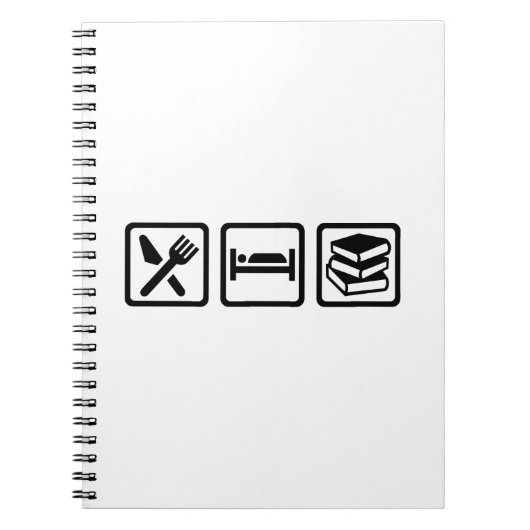 Eten slapen boeken notitieboek (Voorkant)