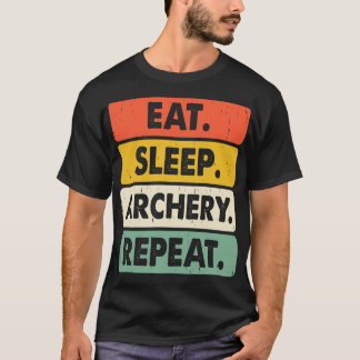 Eten Slapen Boogschieten Herhalen – Retro Boogschu T-shirt