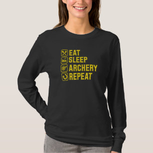 Eten Slapen Boogschieten Herhalen Simpele Minimali T-shirt