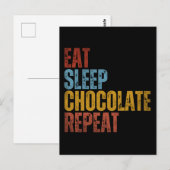 ETEN SLAPEN CHOCOLADE HERHALEN BRIEFKAART (Voorkant / Achterkant)