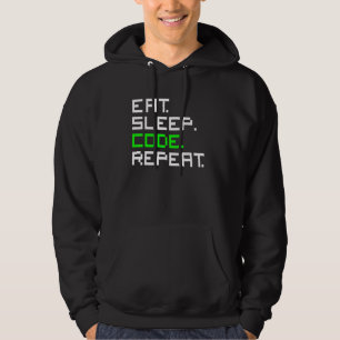 Eten Slapen Code Herhalen Codering Codeur Programm Hoodie