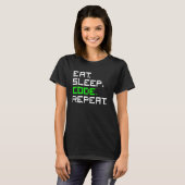 Eten Slapen Code Herhalen Codering Codeur Programm T-shirt (Voorkant volledig)