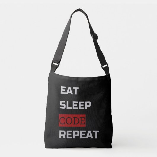 Eten Slapen CODE Herhalen Crossbody Tas (Voorkant)