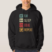 Eten Slapen Code Herhalen Funny Codering Programme Hoodie (Voorkant)