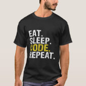 Eten Slapen Code Herhalen Programmeur T-shirt (Voorkant)