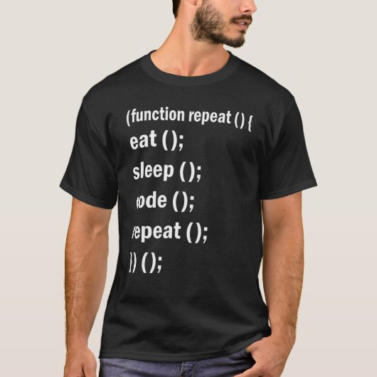 Eten Slapen Code Herhalen Software Ontwikkeling Co T-shirt (Voorkant)