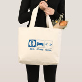 eten slapen code (html) grote tote bag (Voorkant (product))