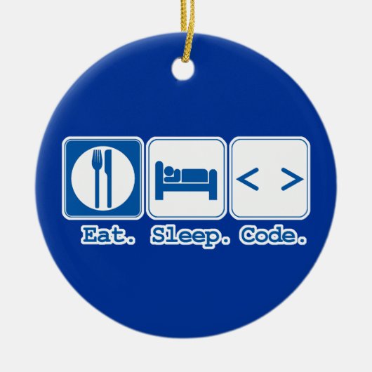 eten slapen code (html) keramisch ornament (Voorkant)