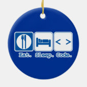 eten slapen code (html) keramisch ornament (Achterkant)