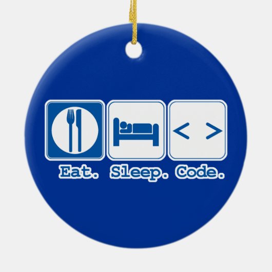 eten slapen code (html) keramisch ornament (Achterkant)