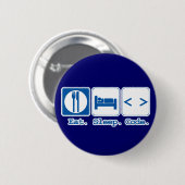 eten slapen code (html) ronde button 5,7 cm (Voorkant /achterkant)