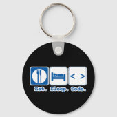 eten slapen code (html) sleutelhanger (Voorkant)