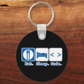 eten slapen code (html) sleutelhanger (Voorkant)