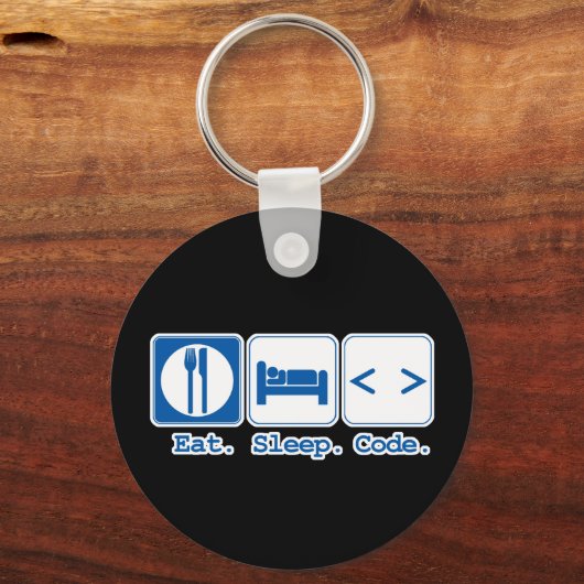 eten slapen code (html) sleutelhanger (Voorkant)