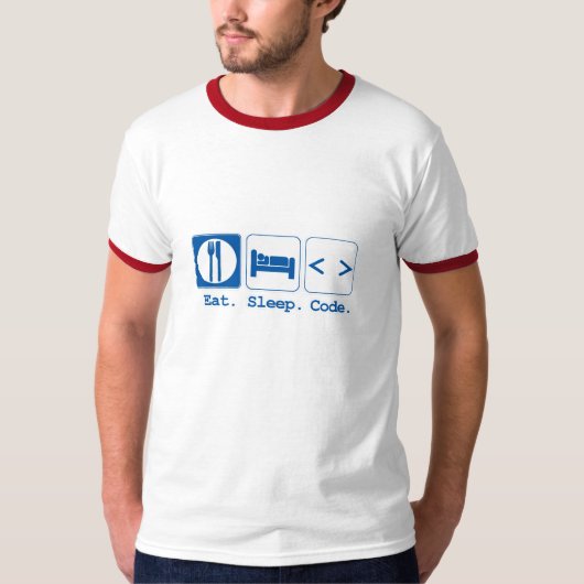 eten slapen code (html) t-shirt (Voorkant)