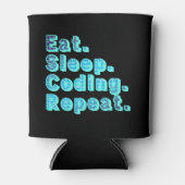 Eten Slapen Coden Herhalen - Grappige Tech Humor Blikjeskoeler (Voorkant)
