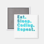 Eten Slapen Coden Herhalen - Grappige Tech Humor Magneet (Voorkant / Achterkant)
