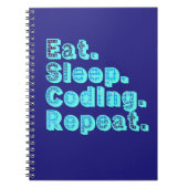 Eten Slapen Coden Herhalen - Grappige Tech Humor Notitieboek (Voorkant)