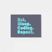 Eten Slapen Coden Herhalen - Grappige Tech Humor Post-it® Notes (Voorkant)