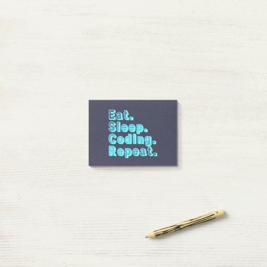 Eten Slapen Coden Herhalen - Grappige Tech Humor Post-it® Notes (Op bureau)