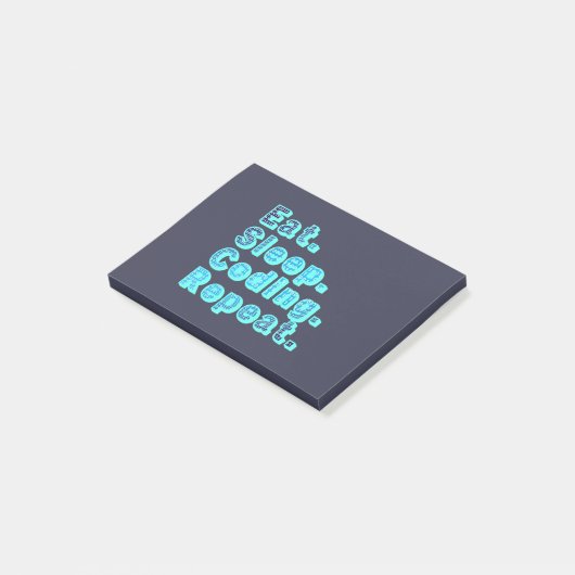 Eten Slapen Coden Herhalen - Grappige Tech Humor Post-it® Notes (Schuin)
