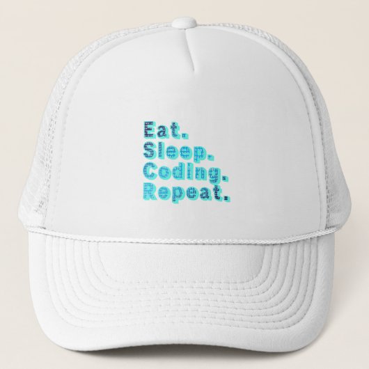Eten Slapen Coden Herhalen - Grappige Tech Humor Trucker Pet (Voorkant)