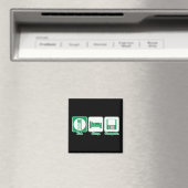 eten slapen computer (groen) magneet (Insitu (Vaatwasser))