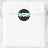 eten slapen computer (groen) ronde sticker (Tas)