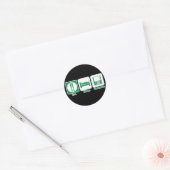 eten slapen computer (groen) ronde sticker (Envelop)