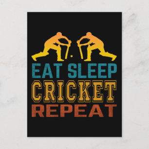 Eten Slapen Cricket Herhalen Briefkaart