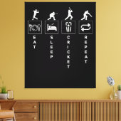 Eten Slapen Cricket Herhalen Canvas Afdruk (Insitu (Woonkamer))